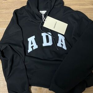 Adanola Men's Black Hoodie with White Lettering